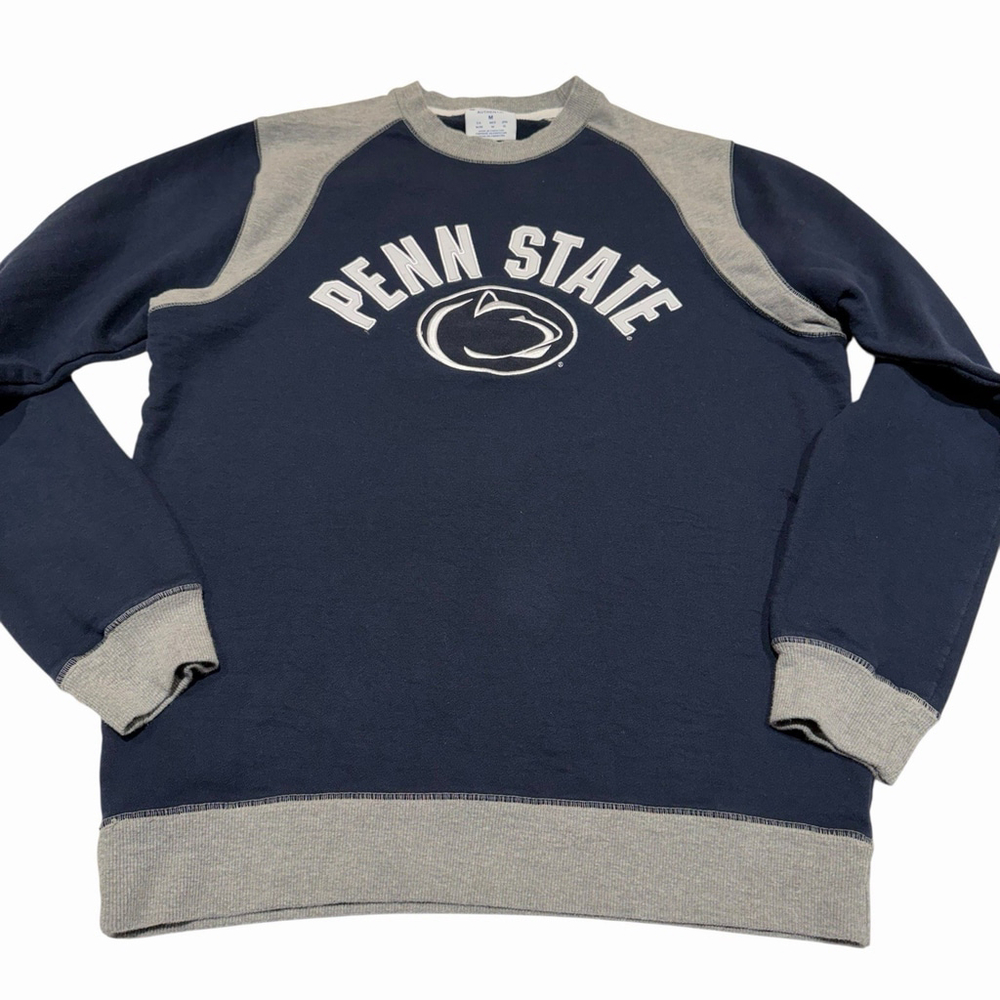 Penn State Men's Size M Navy And Grey Longsleeve Crewneck Sweatshirt